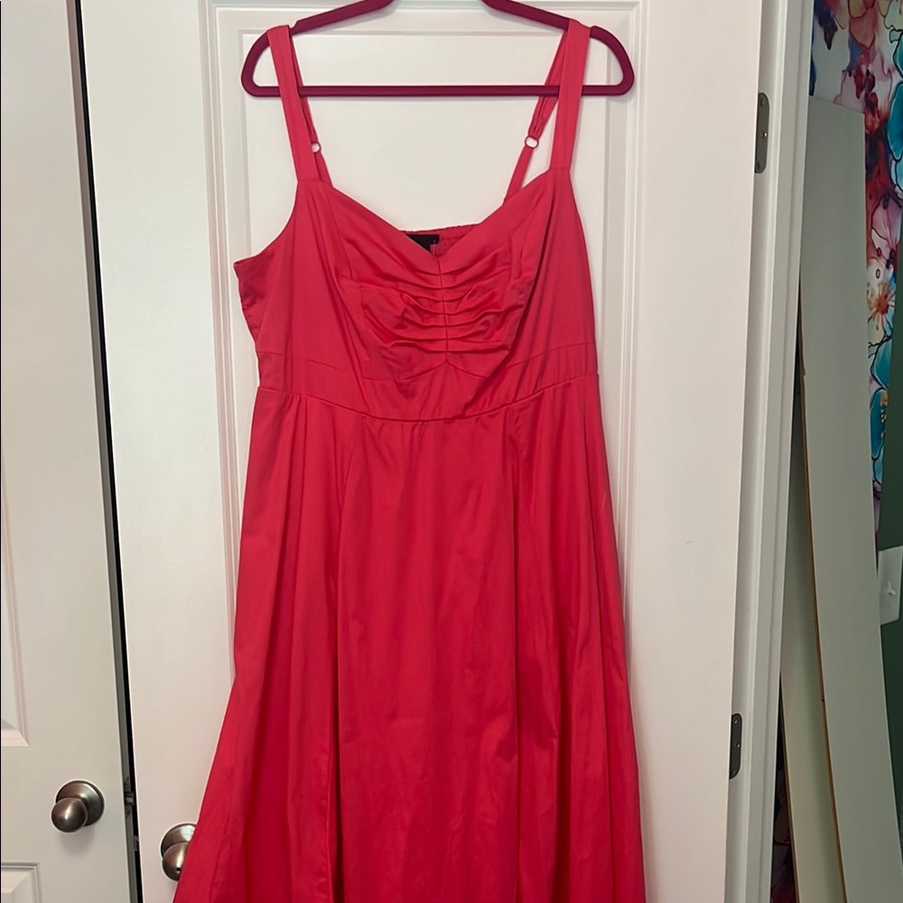 Torrid Red Ruched Sundress for Wedding Guest
